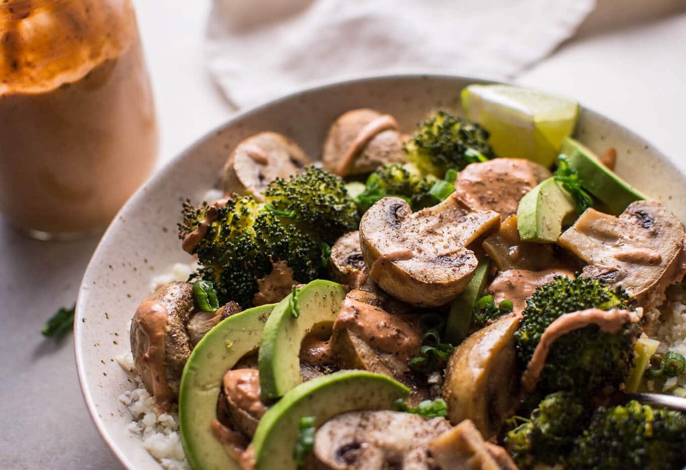 Spicy Chipotle Buddha Bowl with Cauliflower Rice • Salt & Lavender