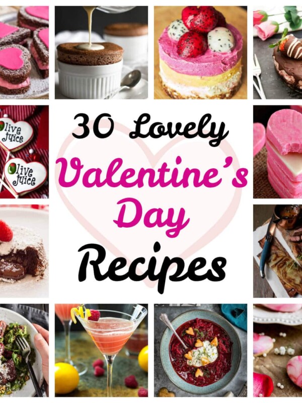 30 Lovely Valentine's Day Recipes including desserts, drinks, and main courses. Plenty of pink and hearts to go around! ♥