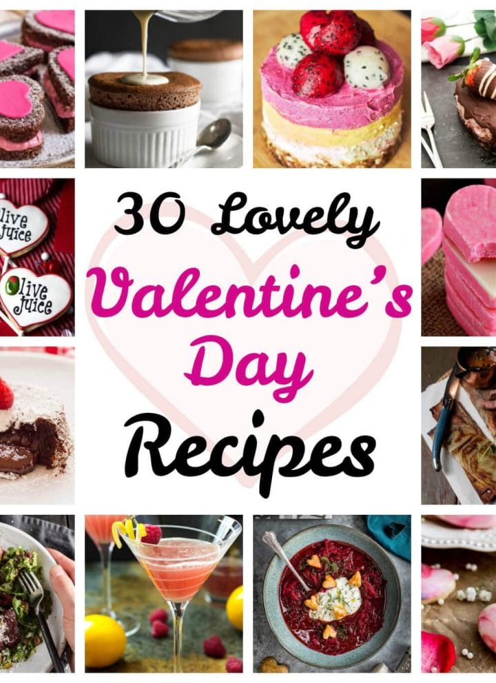 30 Lovely Valentine's Day Recipes including desserts, drinks, and main courses. Plenty of pink and hearts to go around! ♥