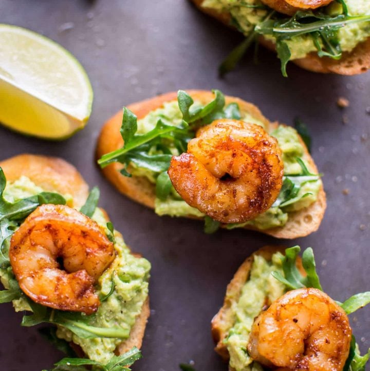 Garlic Shrimp and Avocado Crostini • Salt & Lavender