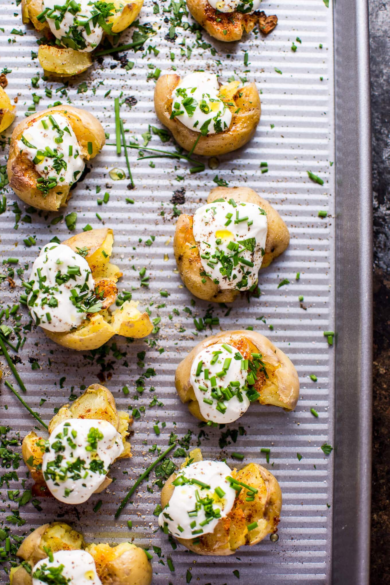 Garlic and Lemon Smashed Potatoes • Salt & Lavender
