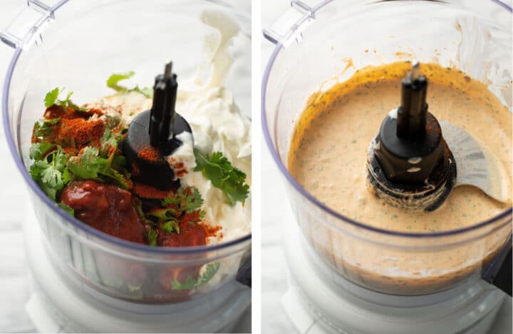 making chipotle dressing in a food processor