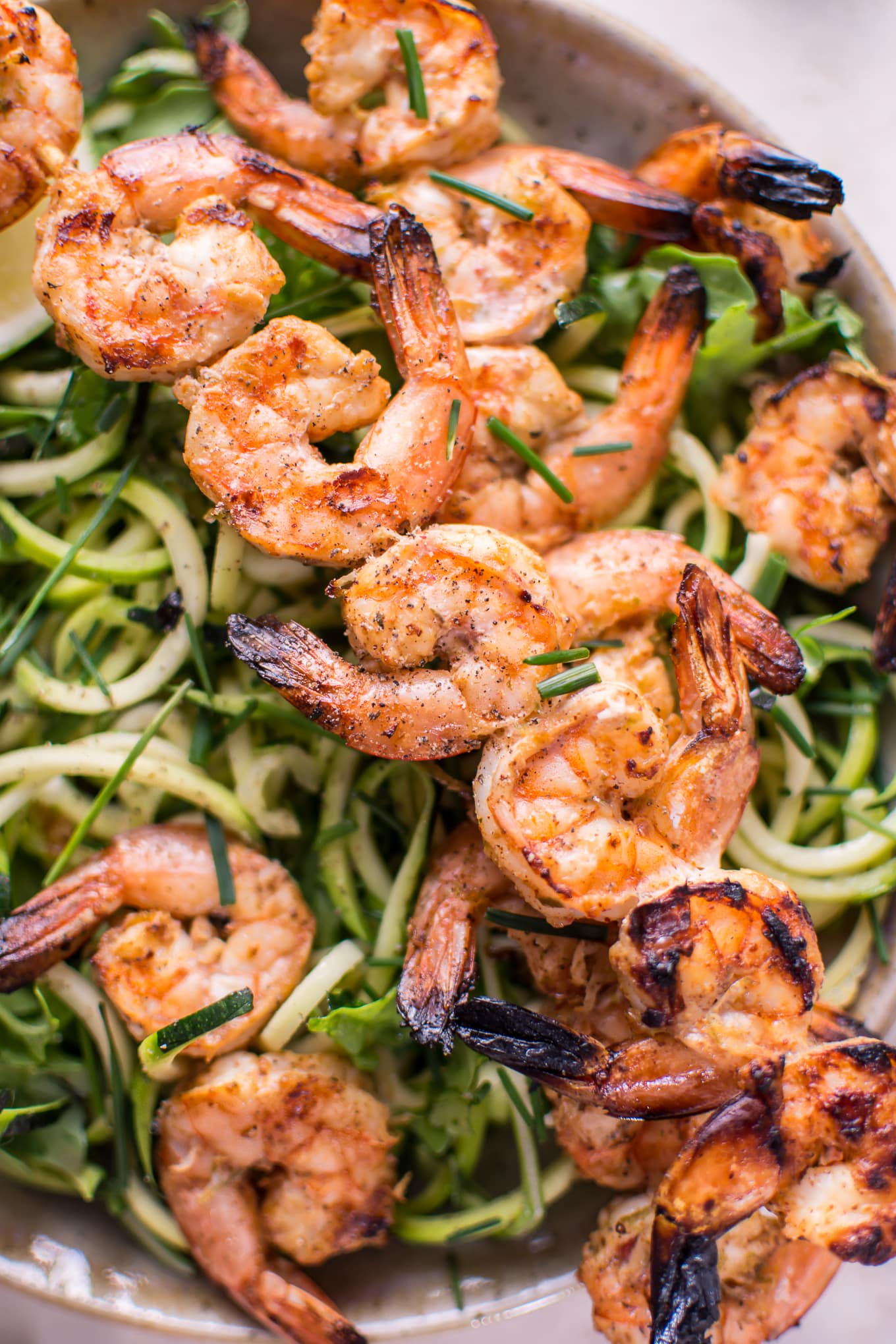 Grilled Chili Lime Shrimp Zoodles