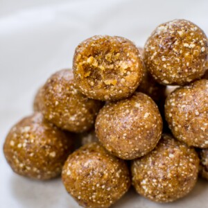 These apricot bliss balls are a tasty little snack that come together in a flash with only 3 ingredients!