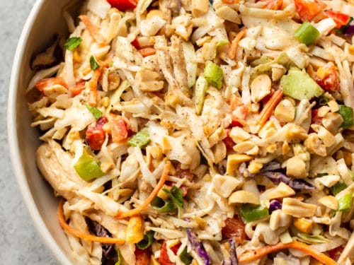 chinese chicken salad with red chile peanut dressing Chinese Chicken Salad with Red Chile Peanut Dressing Recipe | Bobby Flay