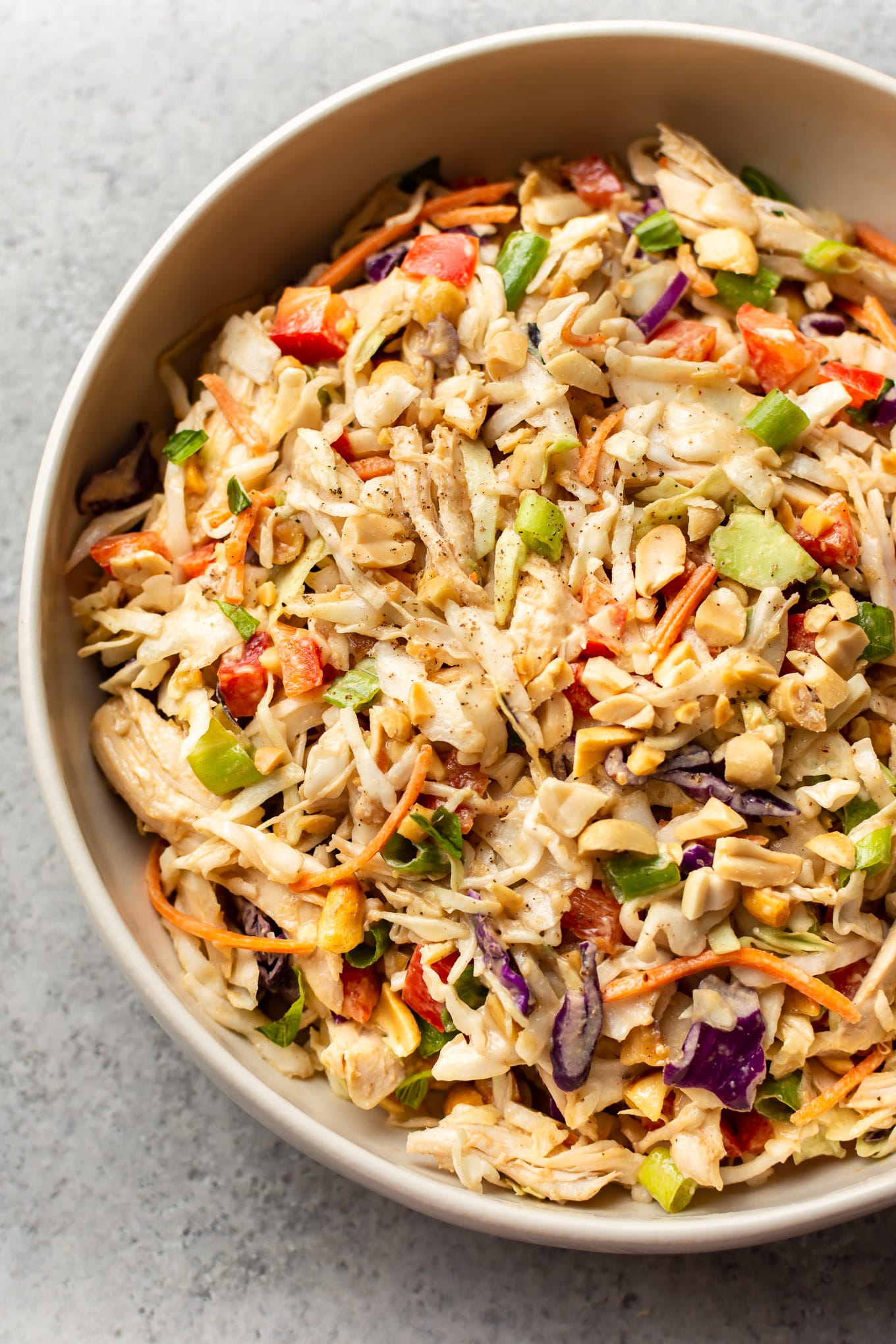 Asian Chicken Mason Jar Salad with Peanut Dressing