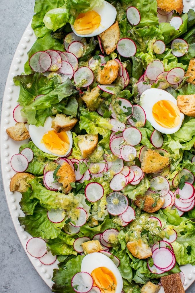 close-up of butter leaf lettuce salad on a plate