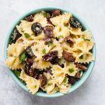 This crispy chorizo pasta salad is a fast, easy, and versatile pasta salad that can be a main course or side dish. Spicy chorizo and a zesty vinaigrette make this pasta salad a winner! 