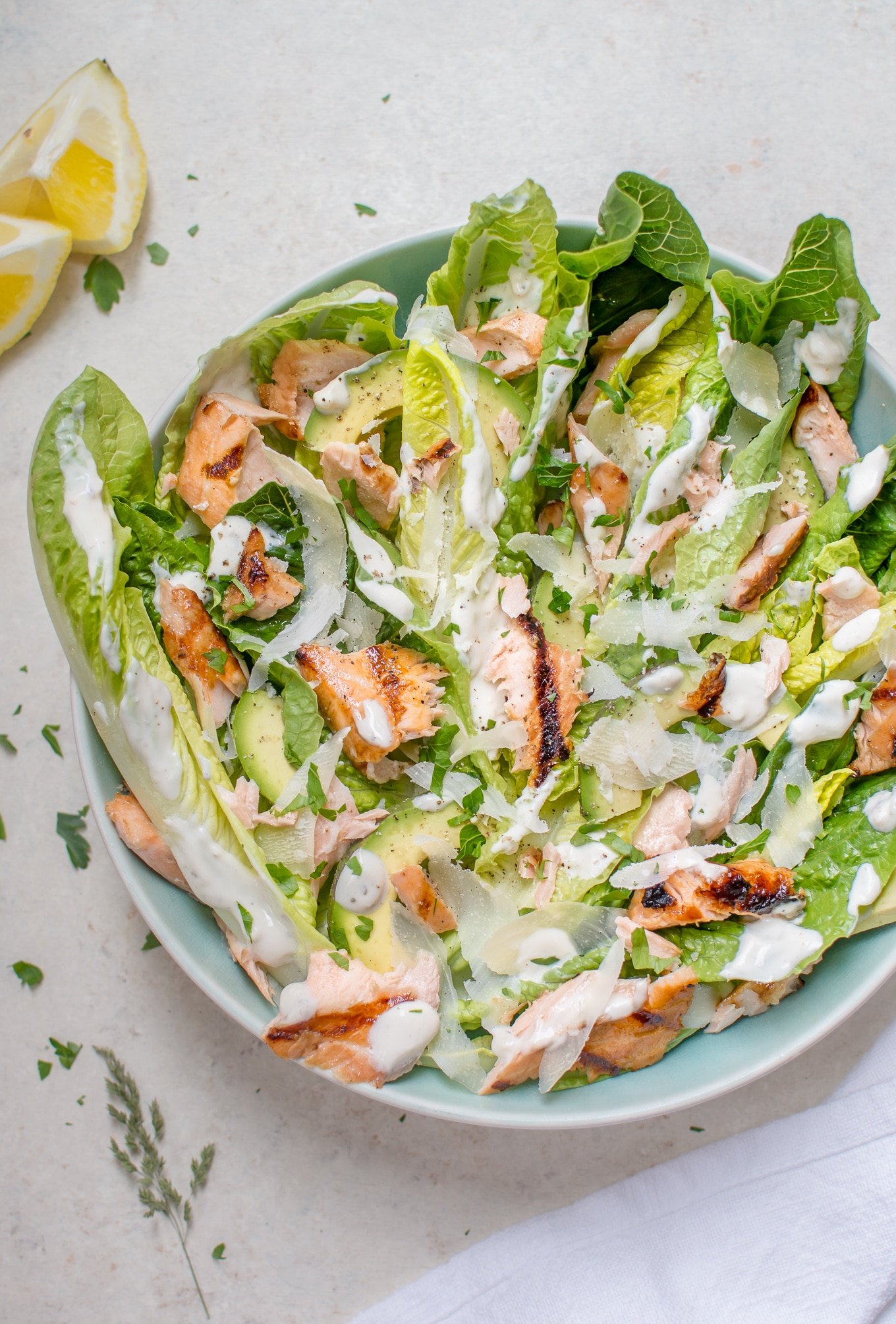 Healthy Grilled Salmon Caesar Salad Salt Lavender,How To Saute Onions