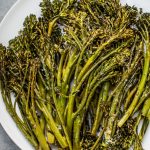 This balsamic parmesan roasted broccolini has the delicious flavors of parmesan cheese and balsamic vinegar. It only takes a few minutes to prepare and 15 minutes to cook.