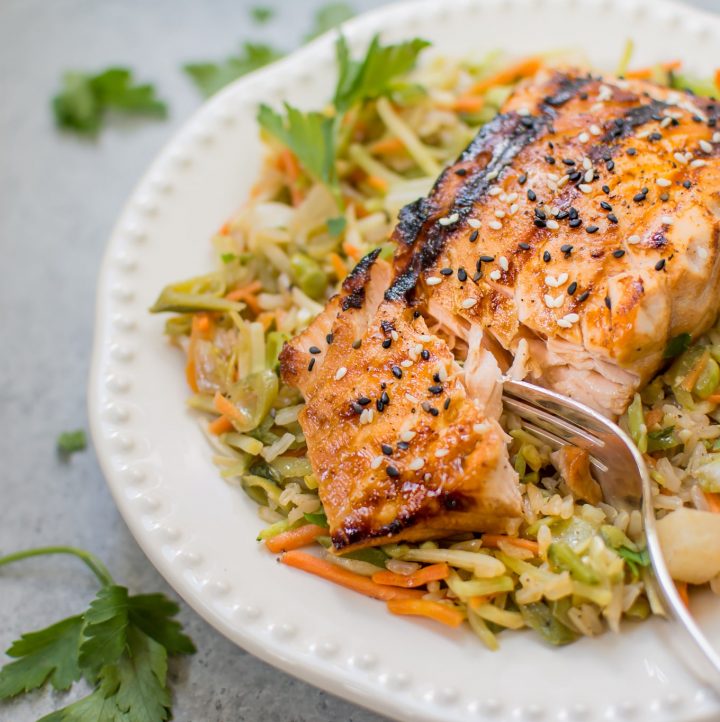 Sesame Sriracha Grilled Salmon Nourish Bowl • Salt & Lavender