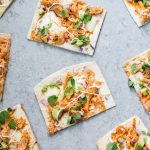 This skinny buffalo chicken flatbread pizza is a lighter way to enjoy the flavor of buffalo chicken wings. If you like it spicy, you'll love this healthy flatbread recipe! 