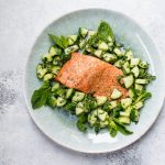 This healthy baked salmon with cucumber mint salsa is a quick, tasty, and fresh meal!