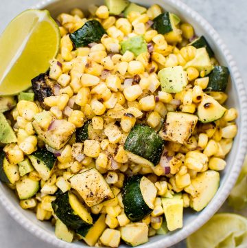 This grilled corn and zucchini salad is fresh, fast, and bursting with flavor! Only a few simple ingredients are needed to make this delicious summer salad.
