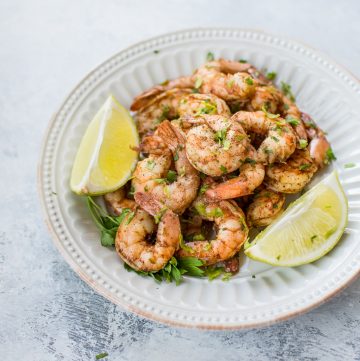These baked chili lime shrimp are a fast and flavorful main course. Ready in just over 30 minutes, including prep and marinating time!