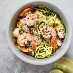 These sweet chili shrimp zoodles are a healthy, flavorful, and tasty low-carb meal that's ready in only 15 minutes!