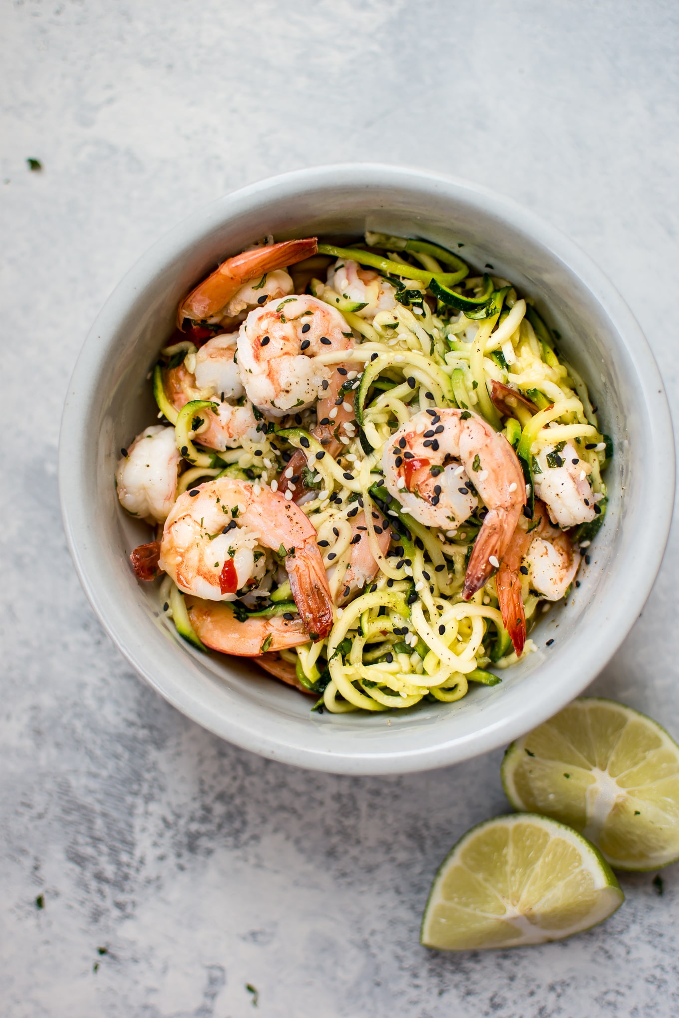 15 Minute Sweet Chili Shrimp Zoodles • Salt & Lavender