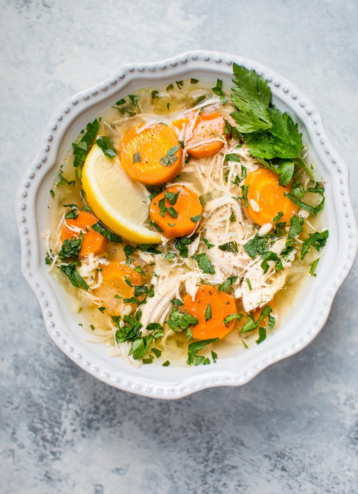 This Crockpot lemon chicken orzo soup recipe is healthy, super easy, and family-friendly. Come home to a steaming bowl of deliciousness!