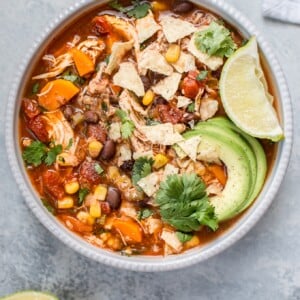 This Crockpot Mexican chicken soup is fresh, tangy, and comforting. Set it and forget it, and you'll come back home to a wonderful healthy homemade soup!