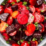 This maple roasted beets and carrots recipe is an easy, colorful, and healthy side dish. Perfect for your holiday table!