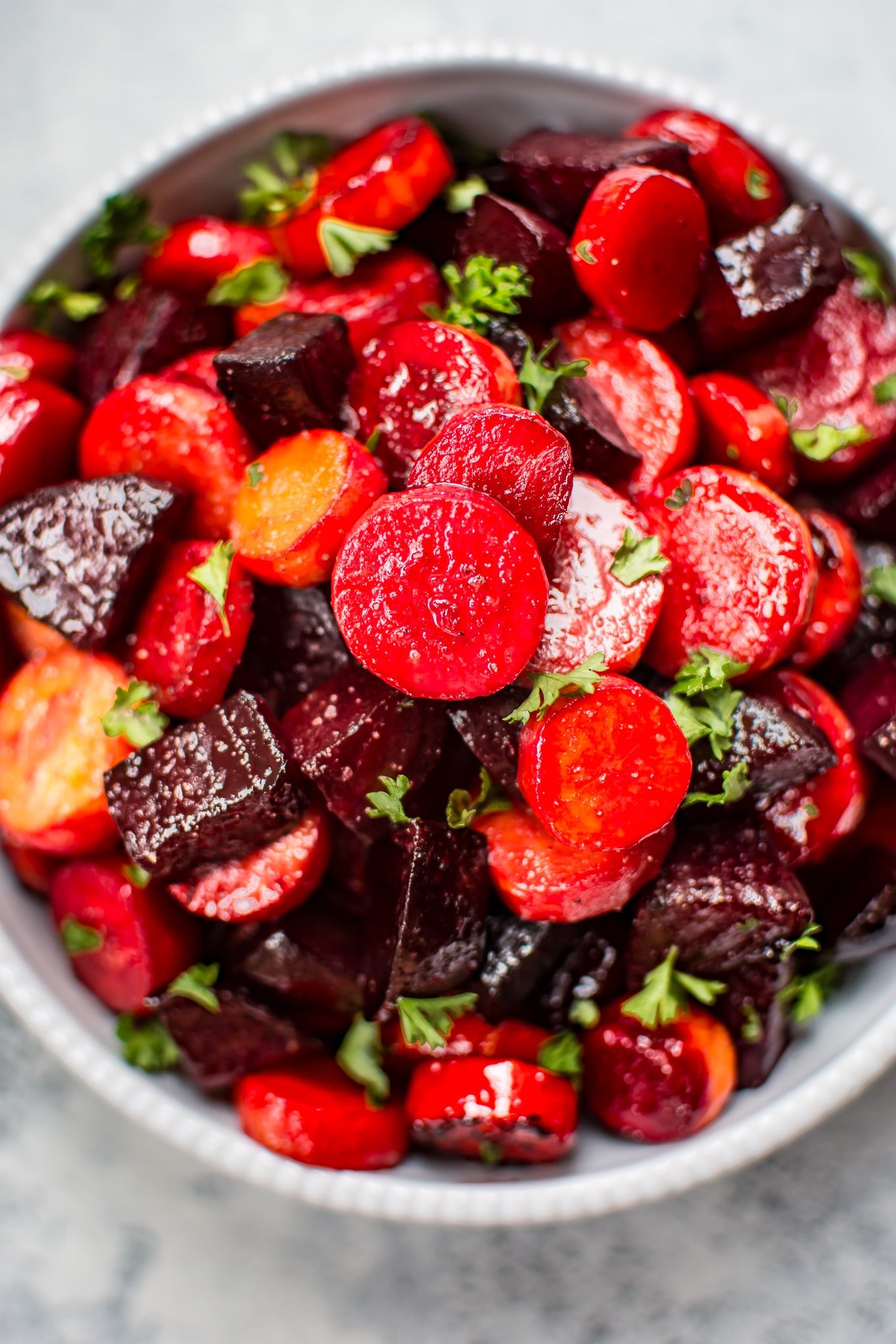 Maple Roasted Beets and Carrots