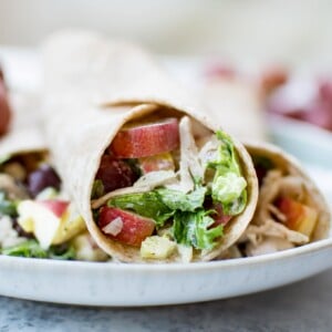 These Waldorf chicken salad wraps are fast, easy, and a tasty way to enjoy the classic recipe! Ready in only 15 minutes.