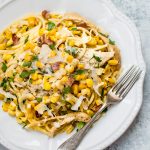 This easy creamy leftover turkey pasta recipe is the perfect way to use up your Thanksgiving turkey leftovers! Ready in only 20 minutes.