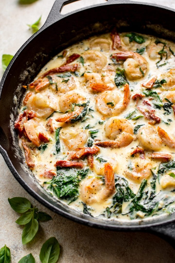 Easy Creamy Tuscan Shrimp Recipe • Salt & Lavender
