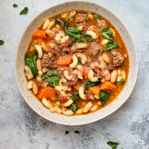 This Crockpot Italian sausage soup recipe is hearty, filling, and full of flavor. A wonderful and easy set it and forget it soup recipe.
