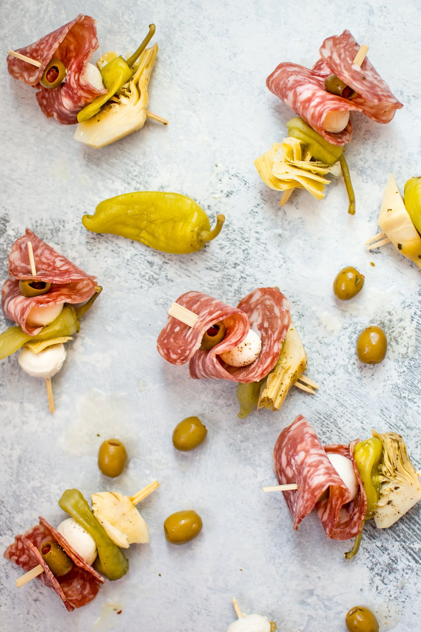 Easy Antipasto Skewers • Salt & Lavender