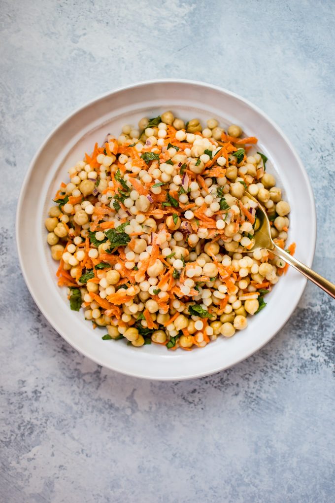 Israeli Couscous Salad with Chickpeas • Salt & Lavender