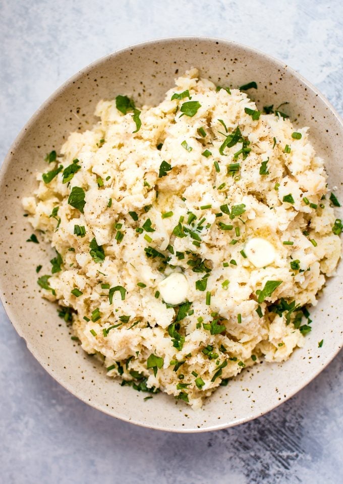 close-up of rustic parsnip mash in a bowl