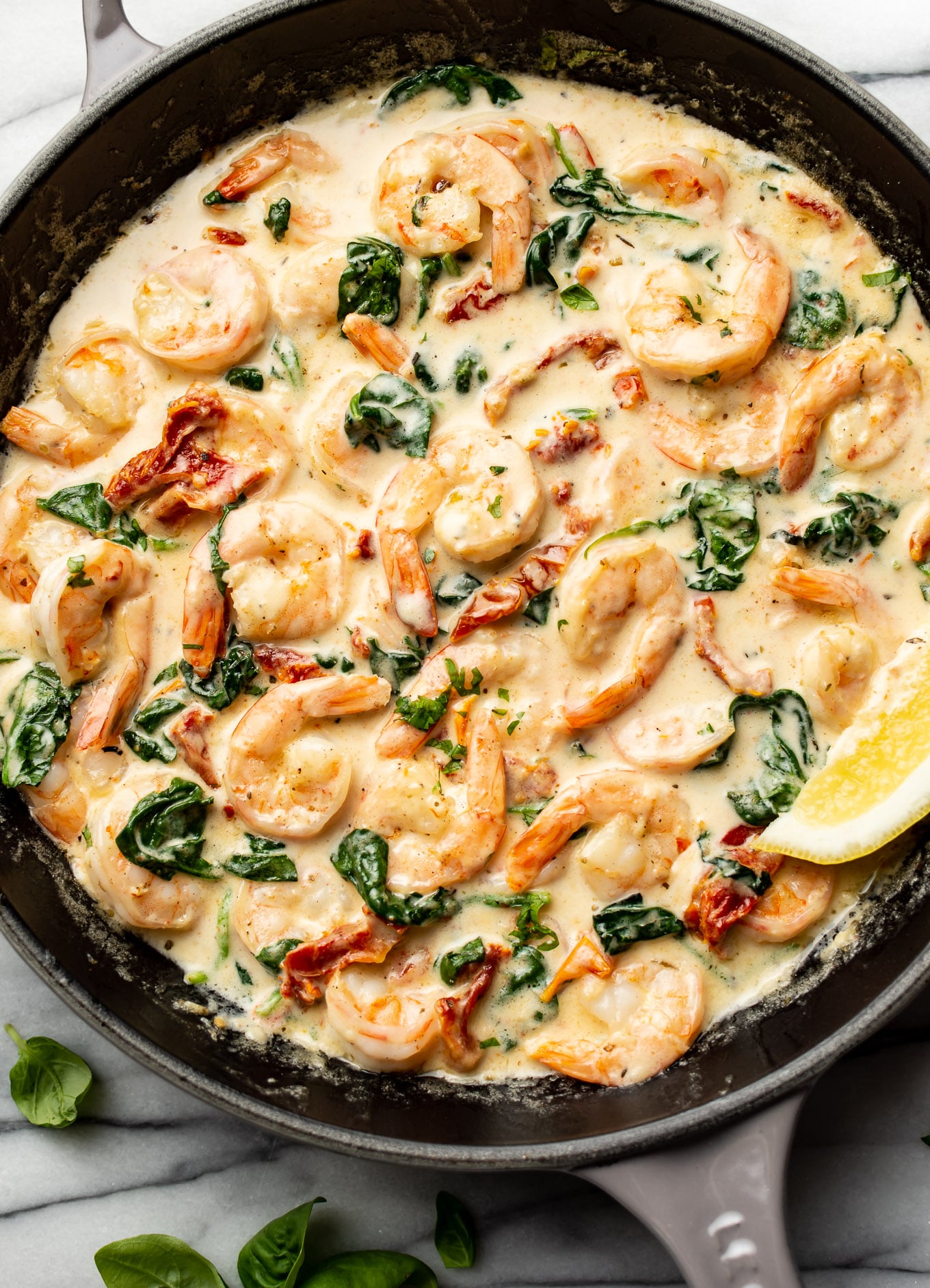 Easy Creamy Tuscan Shrimp Recipe • Salt & Lavender