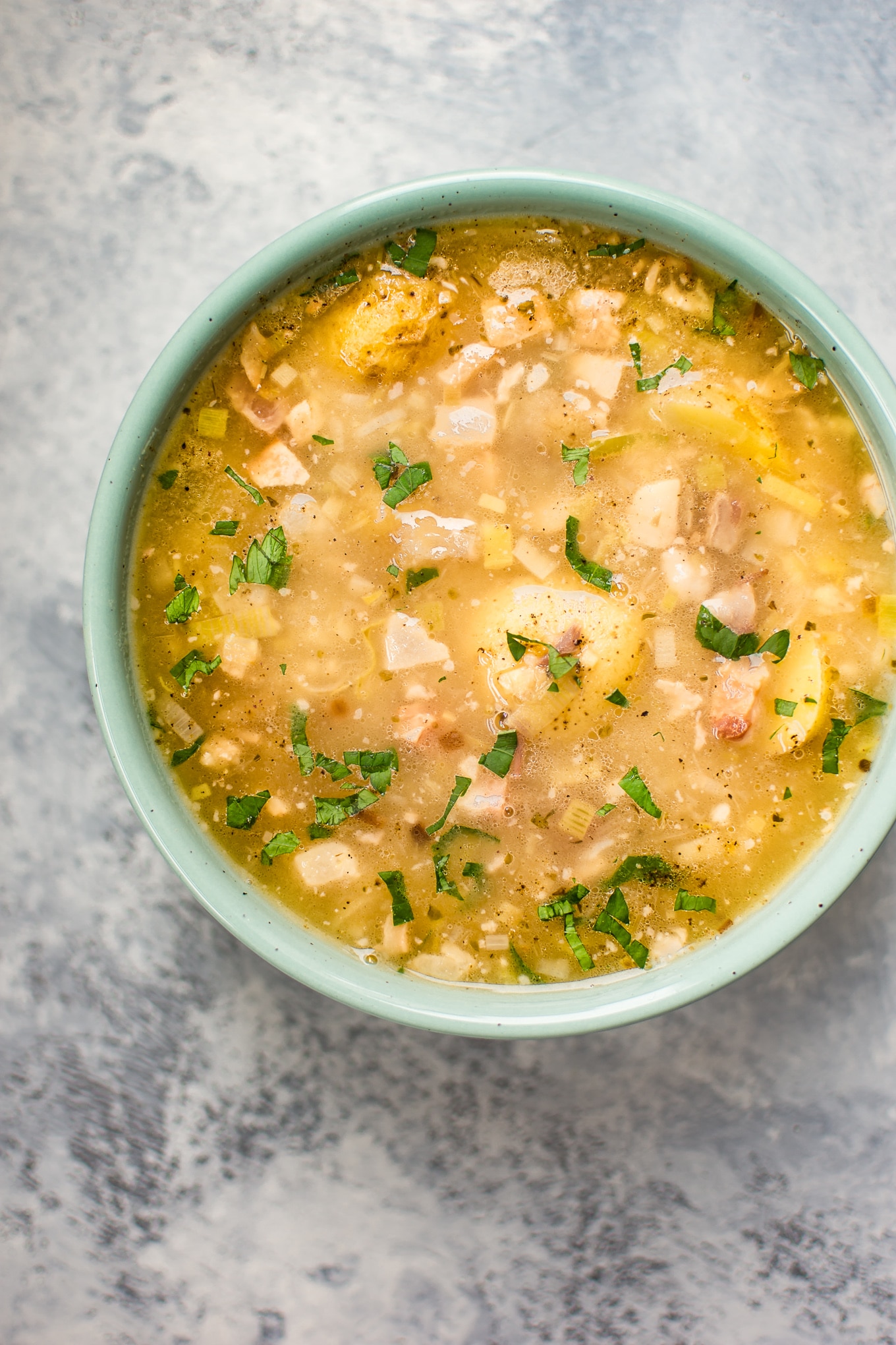 White Bean and Potato Soup with Pancetta