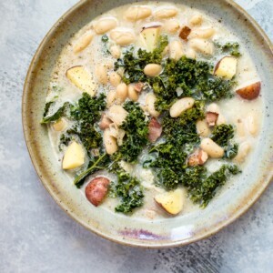 This white bean kale soup with pancetta is hearty, cozy, and perfect for cold winter days!