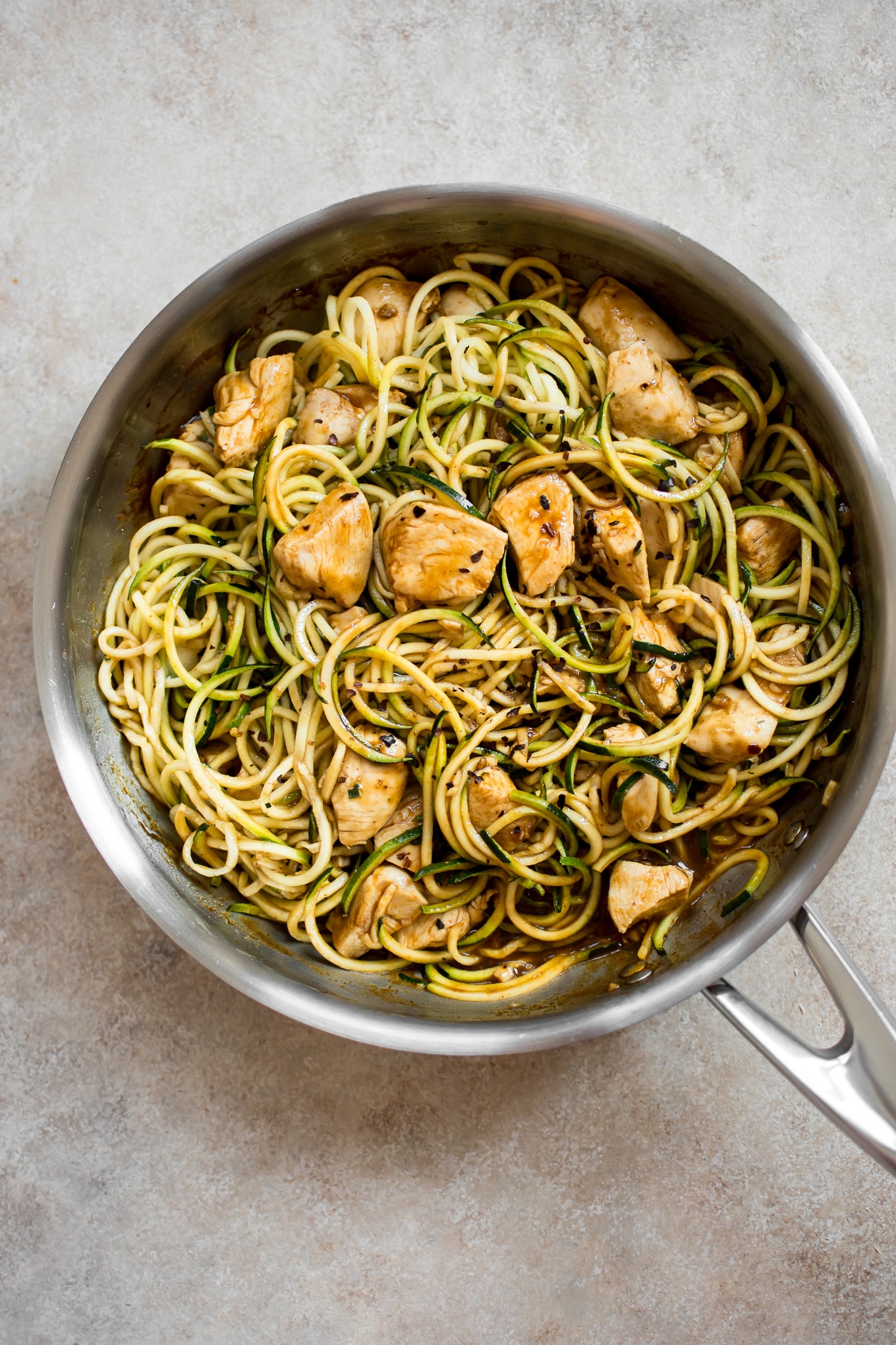 15 Minute Sweet and Spicy Chicken Zoodles • Salt & Lavender