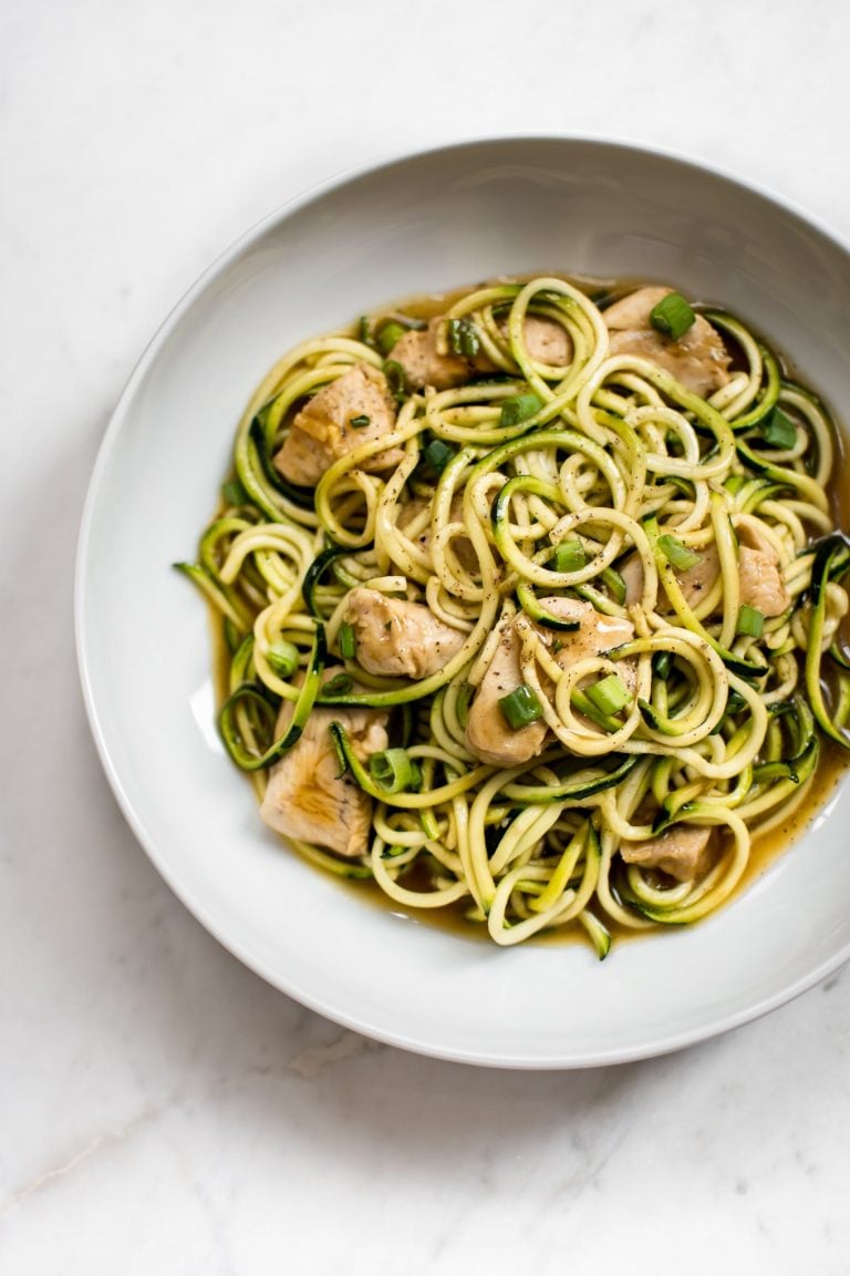 15 Minute Teriyaki Chicken Zoodles • Salt & Lavender
