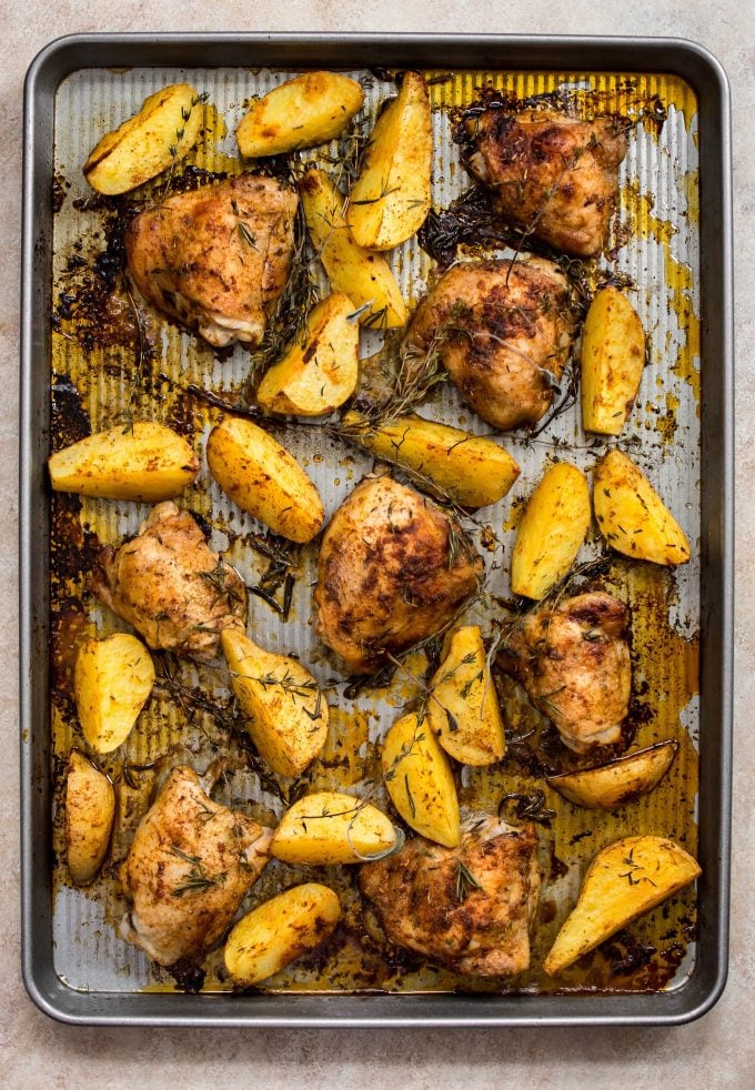 Sheet Pan Lemon Turmeric Chicken And Potatoes Is A Hearty Meal Made All ...