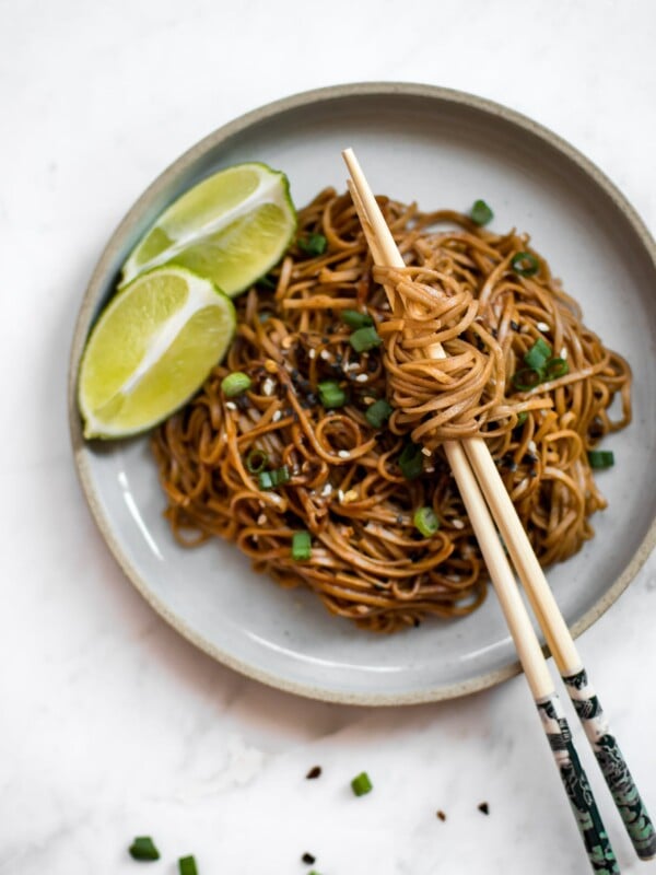 These spicy chili garlic noodles are fast, incredibly flavorful, and vegan. They're super easy - this dish is ready in under 15 minutes!