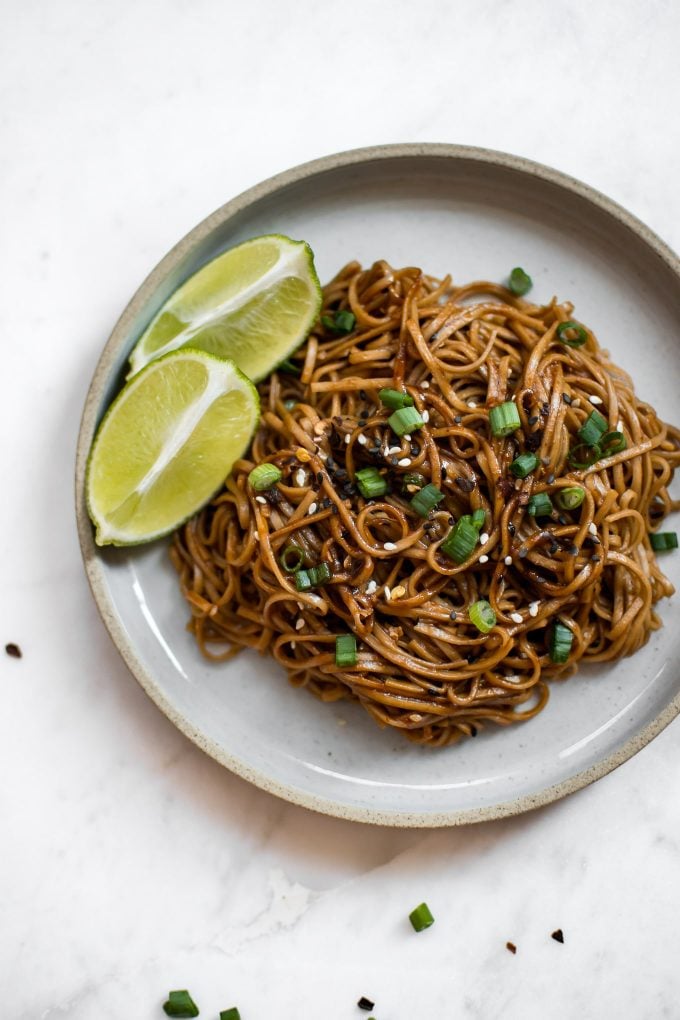 plate of chili garlic noodles