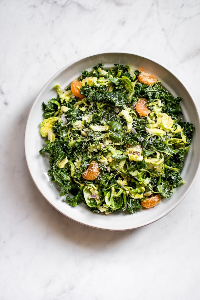 Shredded Kale and Brussels Sprouts Salad • Salt & Lavender