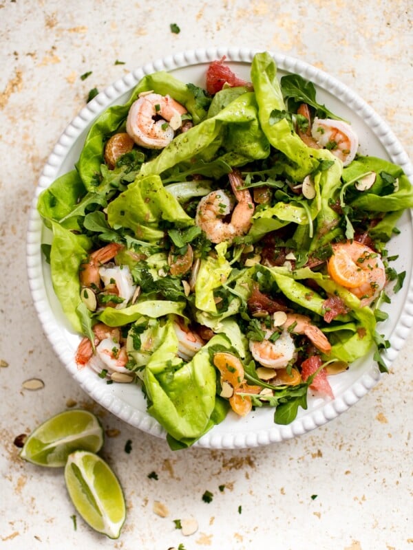 This shrimp and citrus salad is easy, fresh, colorful, and healthy! It comes together quickly and makes a perfectly refreshing and delicious side salad or light main course.