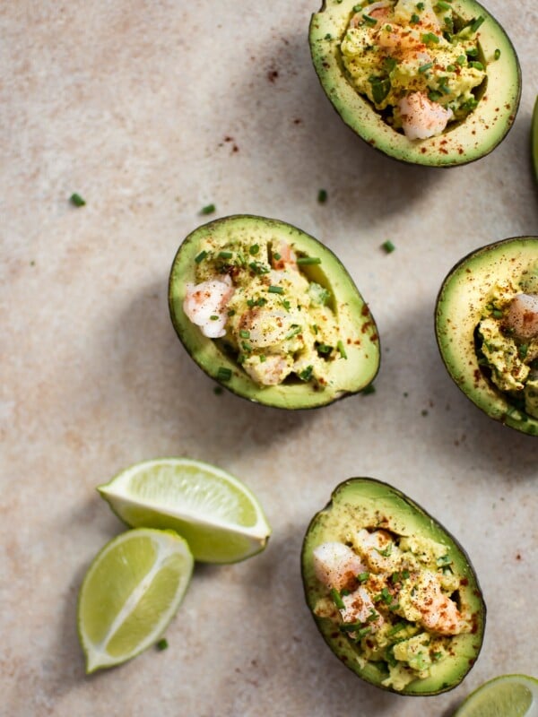 This healthy shrimp stuffed avocado recipe makes a great low-carb snack, appetizer, or light lunch!