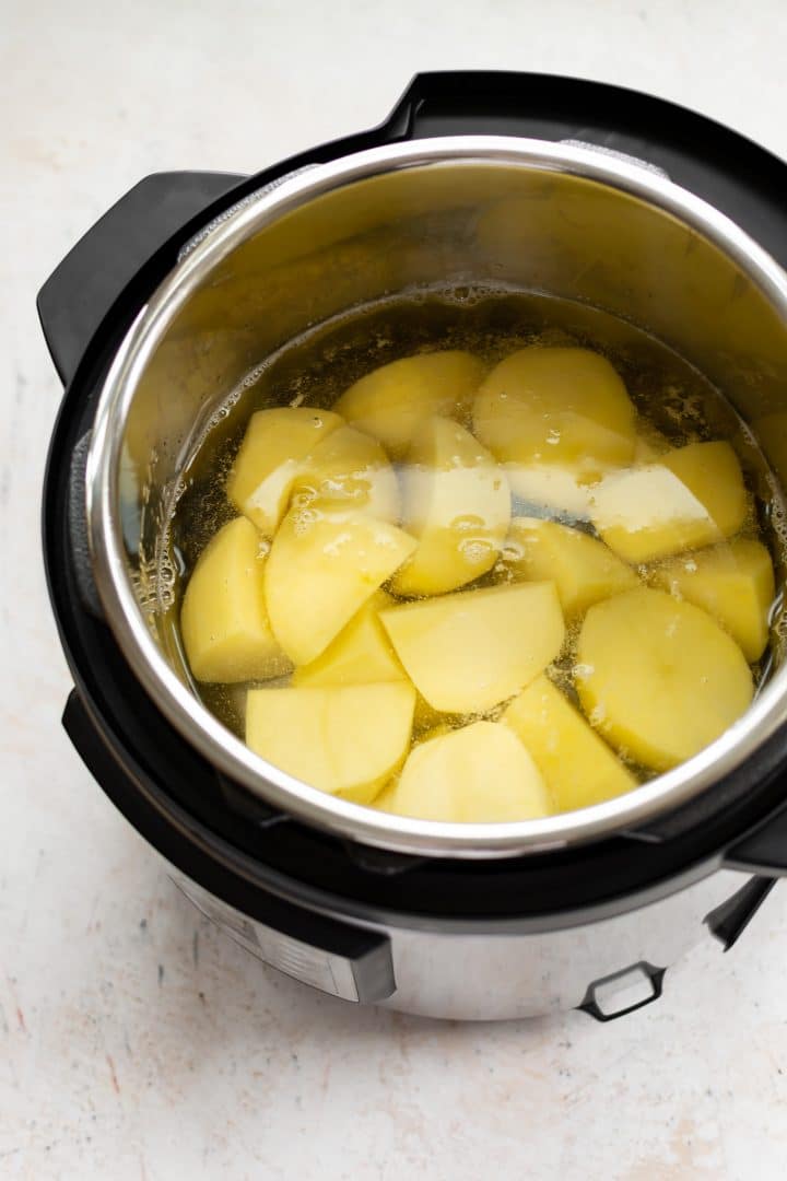 potatoes and water in an Instant Pot (process photo)