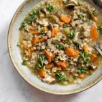 This mushroom barley soup is healthy, hearty, and deliciously comforting. It's easy to make, flavorful, and will warm you up!