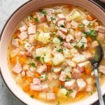 bowl of Instant Pot ham and potato soup