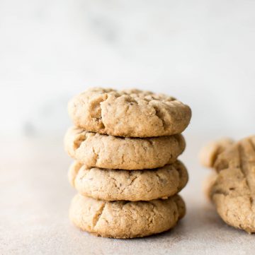 These vegan peanut butter cookies are soft, easy, and have only 4 ingredients! This is the best eggless peanut butter cookie recipe. A quick homemade small batch recipe.