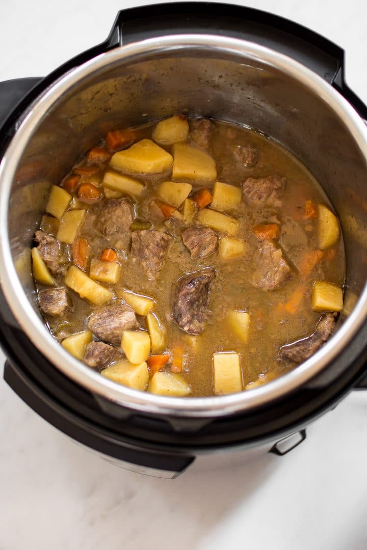 Irish beef stew inside an Inside Pot