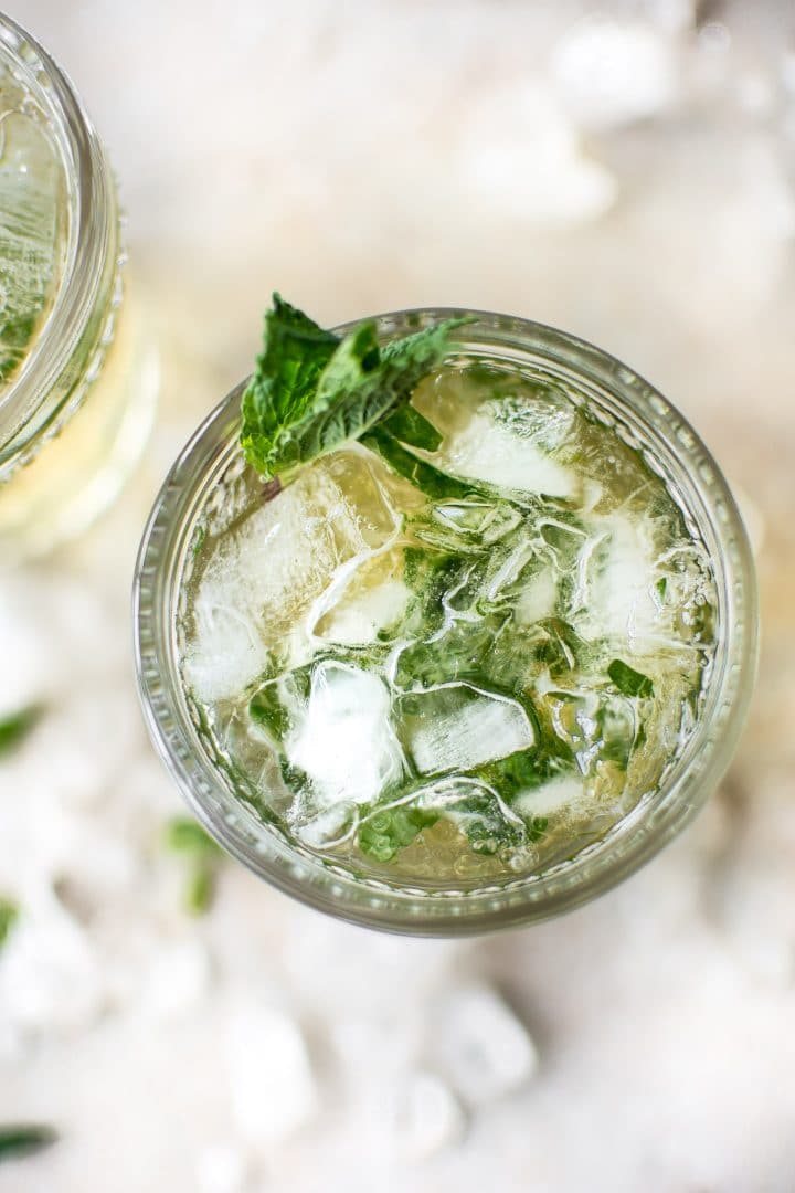 close up of a mint julep