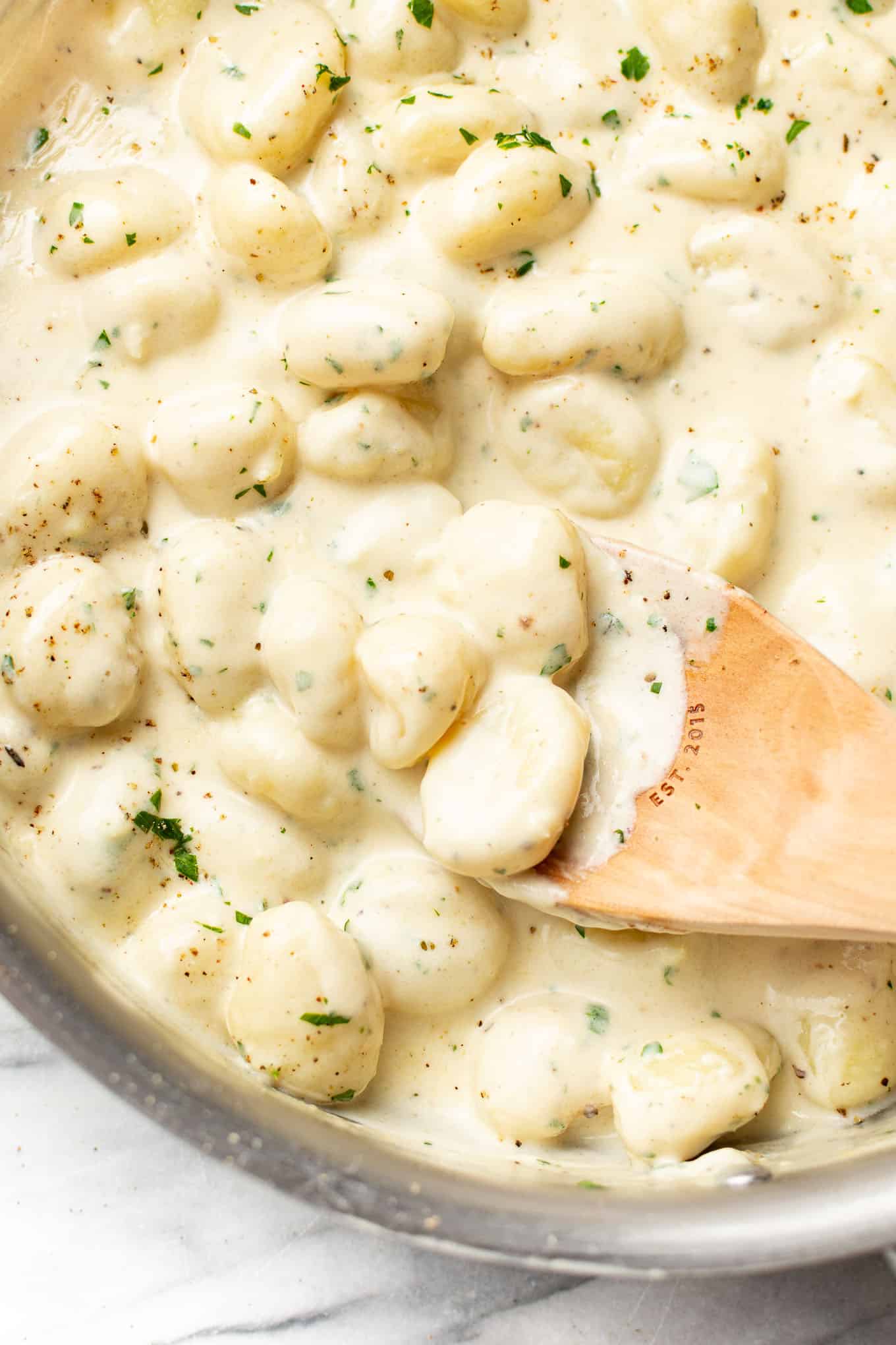 15 Minute Creamy Alfredo Gnocchi